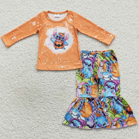 Halloween Girls Clothing Bell Pants Set With Boys Hooded Sibling Outfits BLP0284 GLP0677