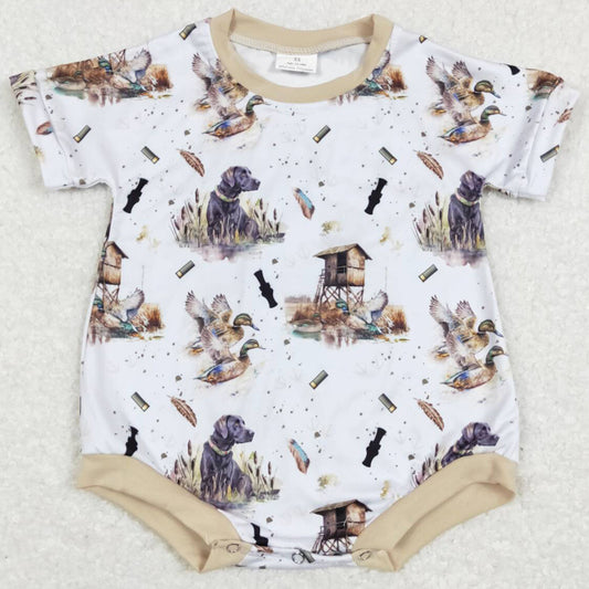 Baby Infant Boys Romper Dog Hunting Duck Short Sleeve Rompers SR0608