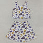 Baby Girls Clothes Purple Footballs Bows Plaid Vest Top Skorts Team Yoga Active Set GSD2690 9.2