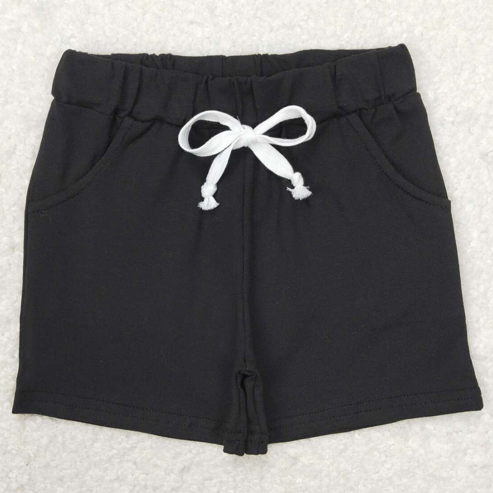 Baby Boys Shorts Summer Black Pockets Cotton Bottoms Shorts SS0137