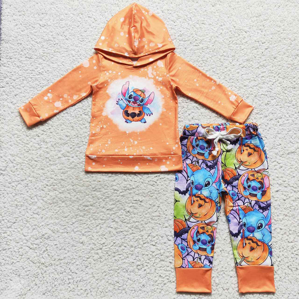 Halloween Girls Clothing Bell Pants Set With Boys Hooded Sibling Outfits BLP0284 GLP0677