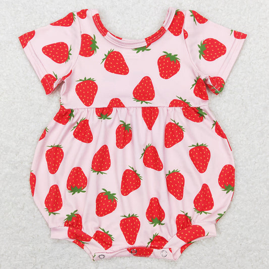 Baby Girls Romper Strawberry Short Sleeve Rompers SR0535