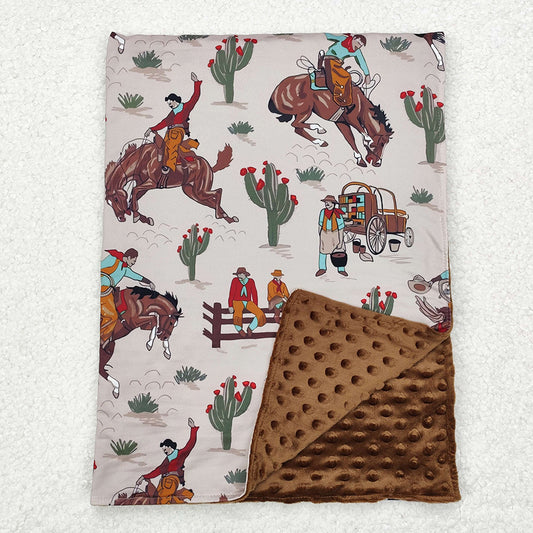 Baby Kids Blankets Rodeo Cactus Minky blankets BL0069