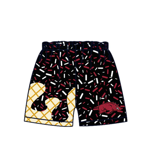 MOQ 5 pcs hogs black ice cream sprinkle boys team shorts 8.20