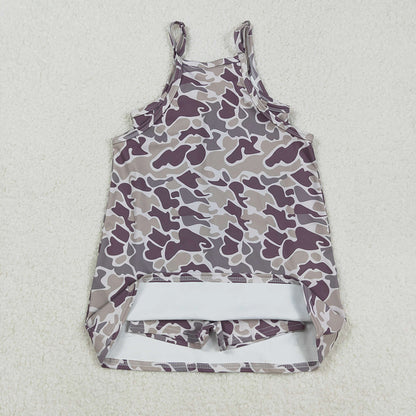 Baby Girls Dress Strap Gray Camo Pockets Yoga Knee Length Dresses GSD2719 9.1
