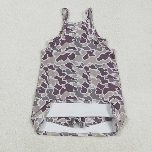 Baby Girls Dress Strap Gray Camo Pockets Yoga Knee Length Dresses GSD2719 9.1