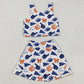 Baby Girls Clothes Navy Footballs Vest Top Short Skirts Yoga Sets GSD2694 9.2