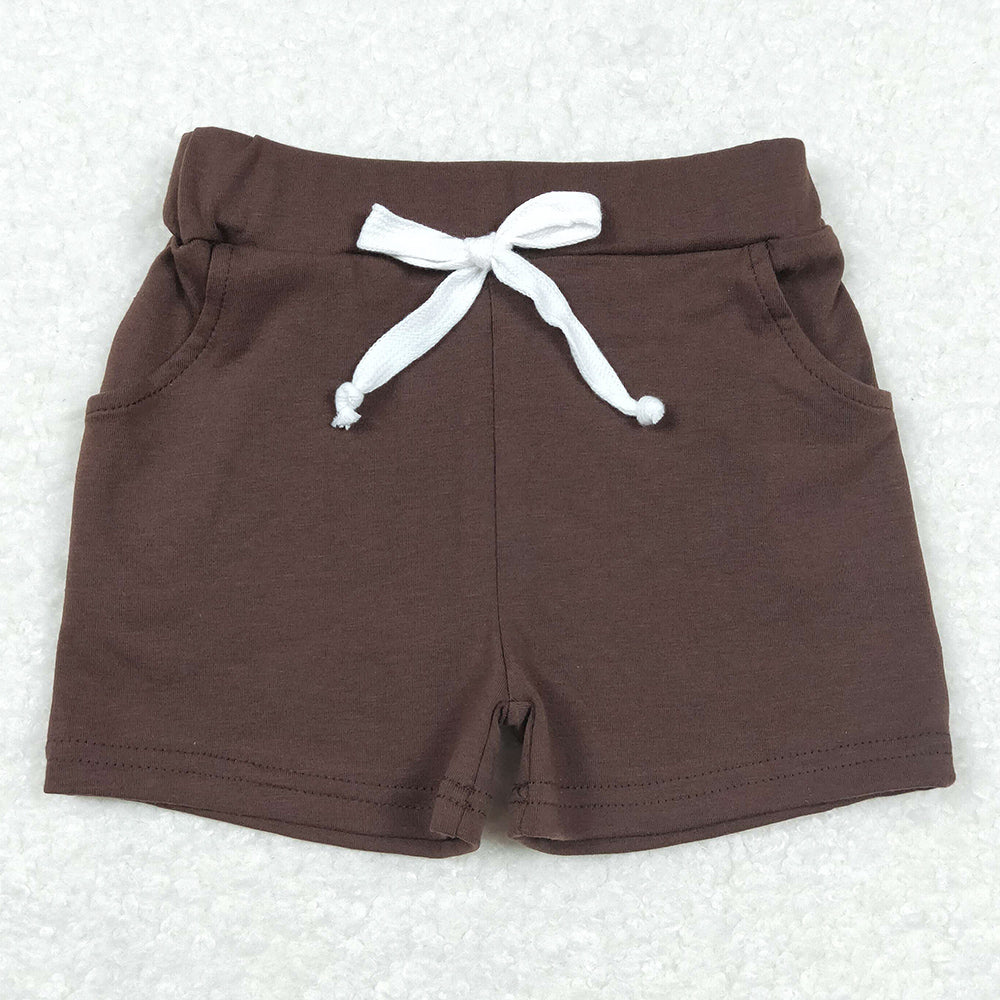 Baby Boys Shorts Summer Brown Pockets Cotton Bottoms Shorts SS0134