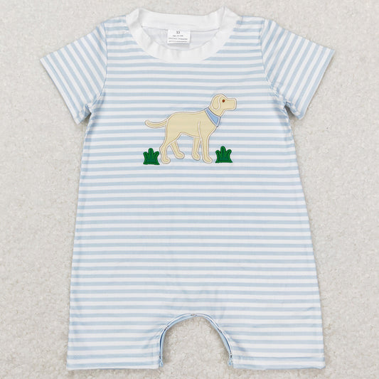 Baby Boys Romper Dog Embroidery Short Sleeve Rompers SR0526