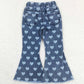 Baby Girls Jeans Hearts Valentines Bell Denim Pants P0333