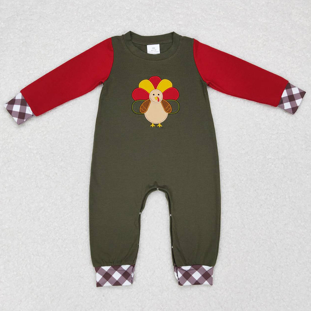 Turkey Embroidery Infant Baby Kids Boys Rompers LR0670