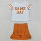 Baby Girls Clothes Short Sleeve Game Day Shirts Top Orange Skorts Yoga Sets GSD2761 9.1