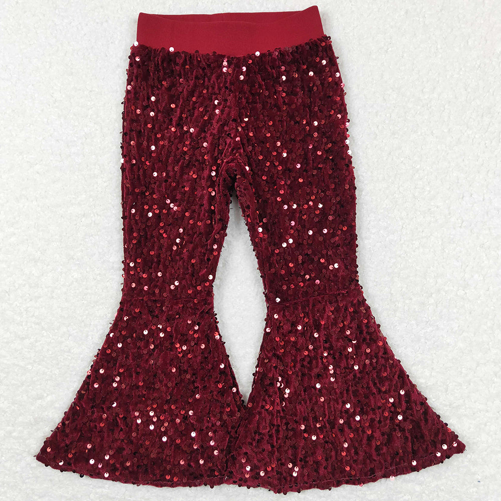 Baby Girls Pants Boutique Sequin Bell Bottom Pants P0338