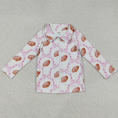 Baby Girls Clothes Yoga Pink Bow Footballs Pockets Zipper Top Bell Bottom Pants Sets GLP2499 9.1