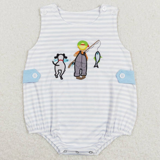 Infant Baby Kids Boys Rompers Fish Cat Sibling Jumpsuit SR0644 SR0643