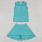 Baby Girls Clothes Aqua Sleeveless Button Top Skirt Yoga Sets GSD2349 9.13