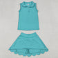 Baby Girls Clothes Aqua Sleeveless Button Top Skirt Yoga Sets GSD2349 9.13