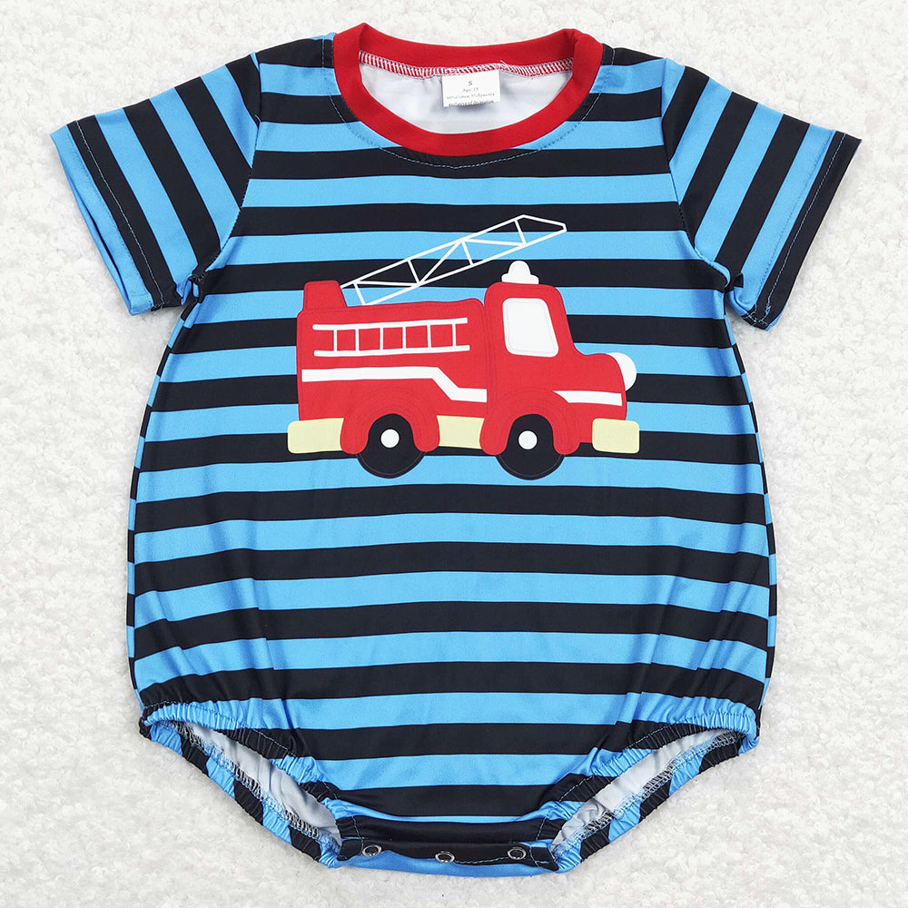 Fashion Infant Baby Boys Romper Fire Truck Jumpsuit SR0836