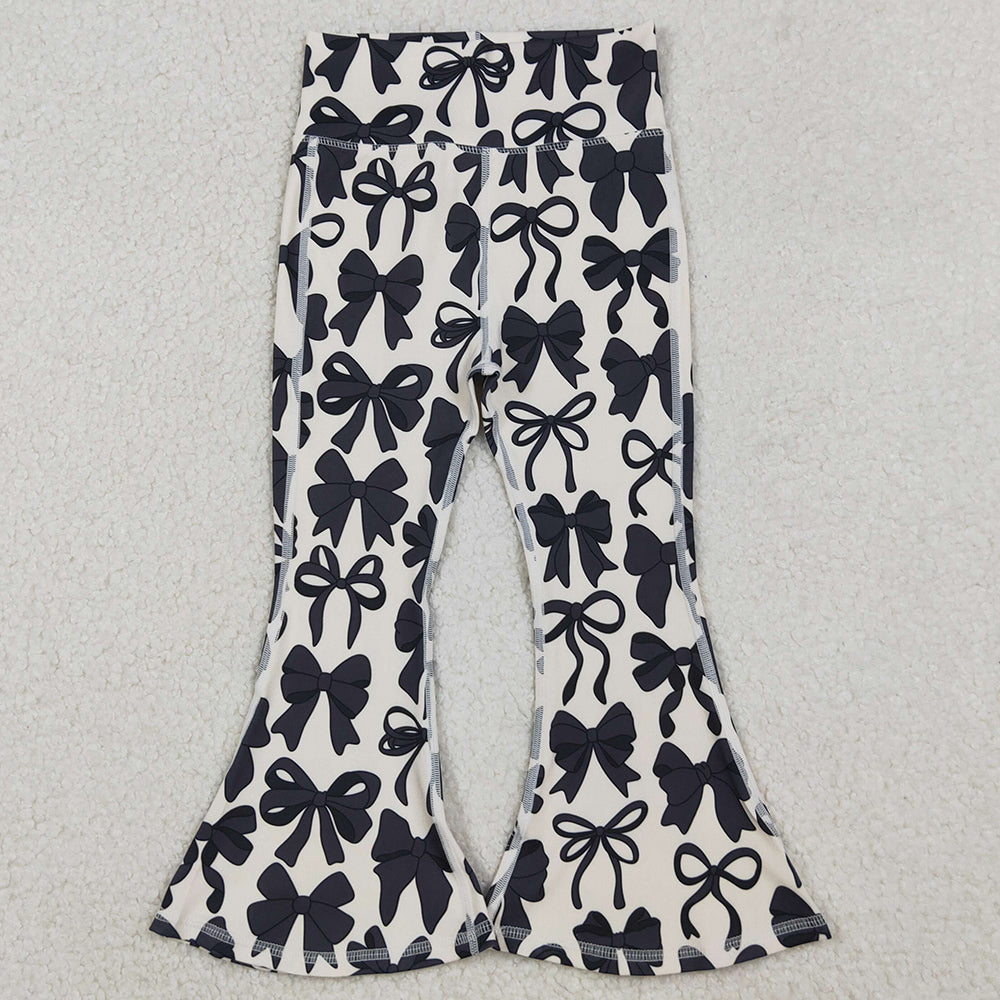 Baby Girls Pants Black Bows Bell Bottom Yoga Pants P0775 9.20
