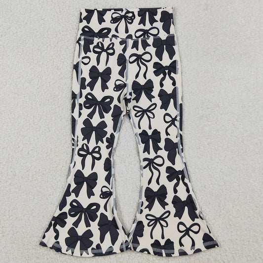 Baby Girls Pants Black Bows Bell Bottom Yoga Pants P0775 9.20