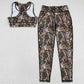 Adult Women Yoga Clothing Camo Leaves Vest Top Pants Yogo Sports Clothes Sets GSPO1460