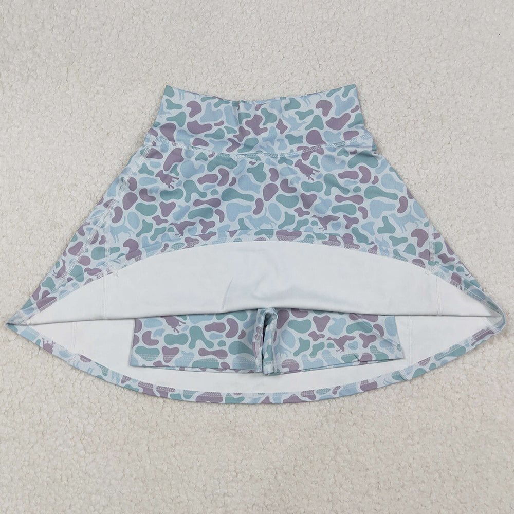 Adult Women Skirts Green Camo Yoga Active Skirt Shorts Bottoms GLK0132 9.20