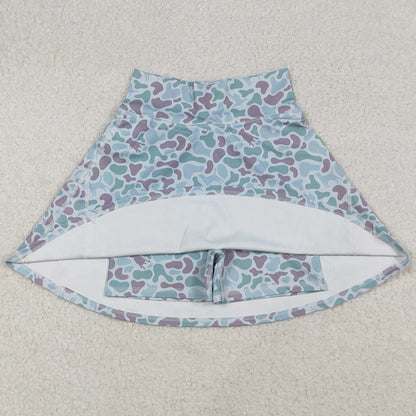 Adult Women Skirts Green Camo Yoga Active Skirt Shorts Bottoms GLK0132 9.20
