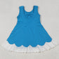 Baby Girls Dress Blue Sleeveless Lace Ruffle Yoga Active Knee Length Dresses GSD2680 10.2