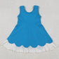 Baby Girls Dress Blue Sleeveless Lace Ruffle Yoga Active Knee Length Dresses GSD2680 10.2