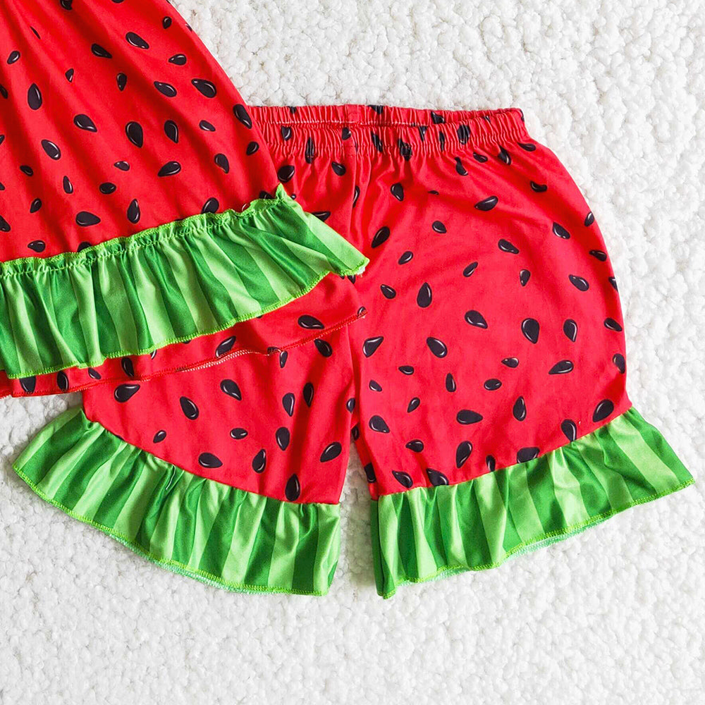 Wholesale Baby Girls Clothes Watermelon Summer Cute Girls Clothing Boutique Children Clothes Set D7-30