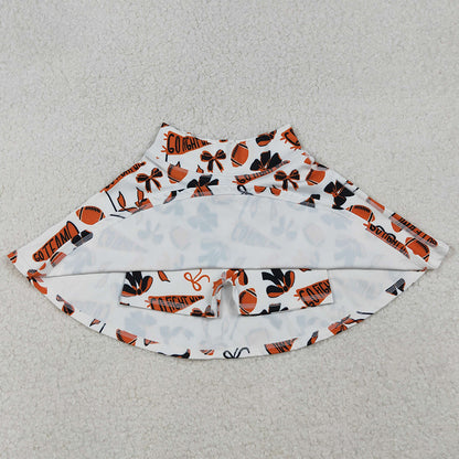Baby Girls Skirts Orange Black Bows Go Team Yoga Skirt Shorts Bottom GLK0140 10.2