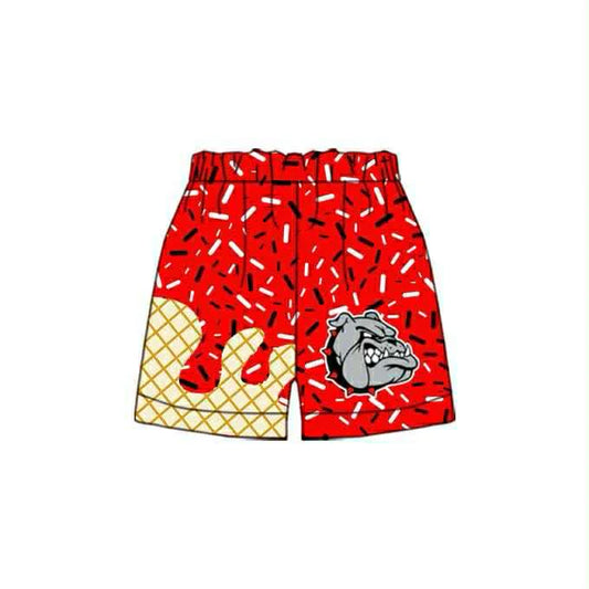 Preorder (moq 5)Baby Boys Drip Red Bulldogs Sprinkles Team Shorts Bottoms 6.27