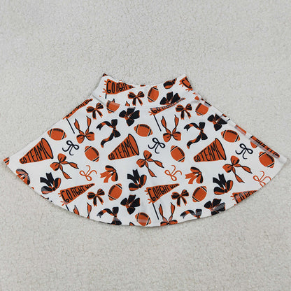 Baby Girls Skirts Orange Black Bows Go Team Yoga Skirt Shorts Bottom GLK0140 10.2