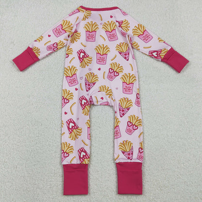 Baby Girls Rompers Hearts Chips Valentines Two Way Zip Convertible Rompers LR2843 12.5