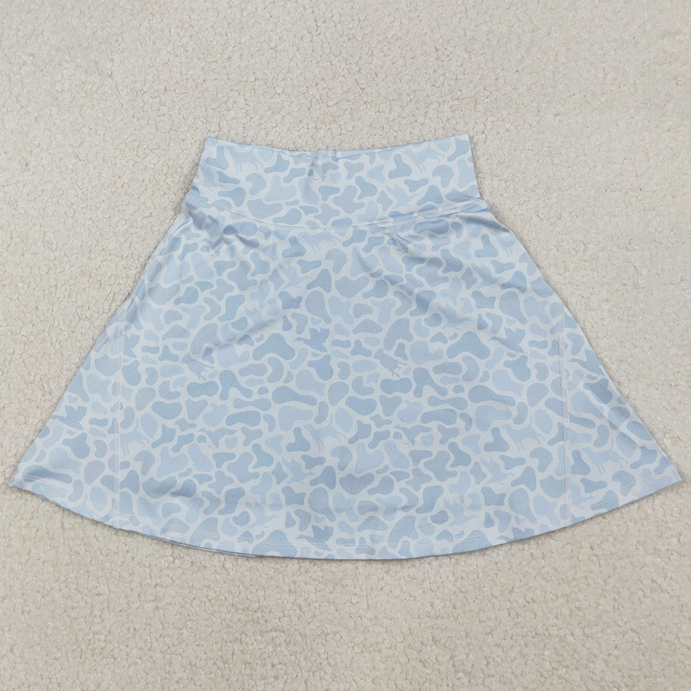 Adult Women Skirts Light Grey Camo Print Yoga Active Skirt Shorts Bottom GLK0133 10.1