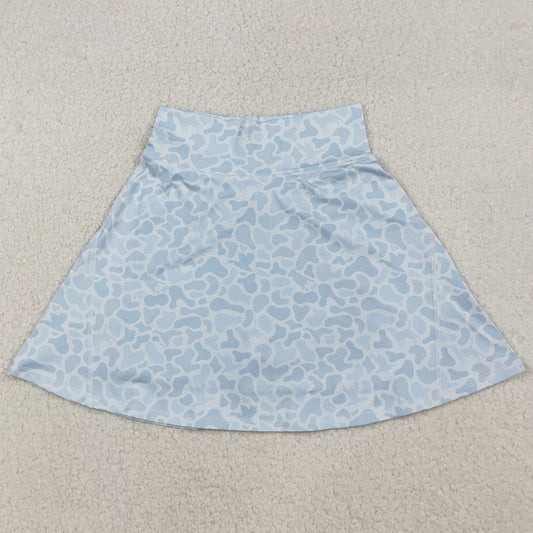 Adult Women Skirts Light Grey Camo Print Yoga Active Skirt Shorts Bottom GLK0133 10.1