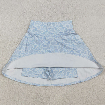 Adult Women Skirts Light Grey Camo Print Yoga Active Skirt Shorts Bottom GLK0133 10.1