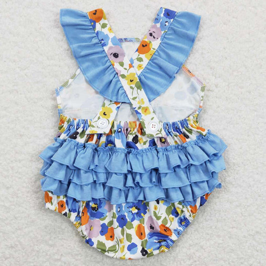 Boutique Infant Girls Romper Flower Print Cute Jumpsuits SR0824