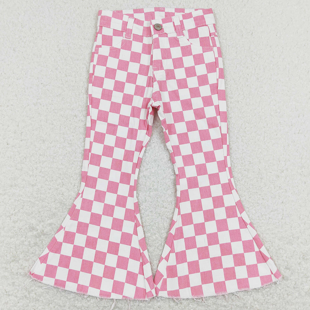 Pink Girls Denim Bell Pants Jeans Pants P0348