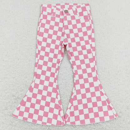 Pink Girls Denim Bell Pants Jeans Pants P0348