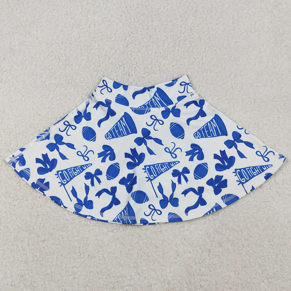 Baby Girls Skirts Blue Bows Footballs Go Team Yoga Active Skirt Shorts Bottom GLK0138 10.21