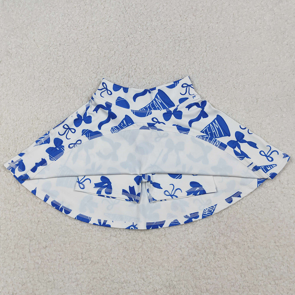 Baby Girls Skirts Blue Bows Footballs Go Team Yoga Active Skirt Shorts Bottom GLK0138 10.21
