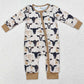 Baby Infant Boys Rompers Western Cow Black Zip Rompers LR1799