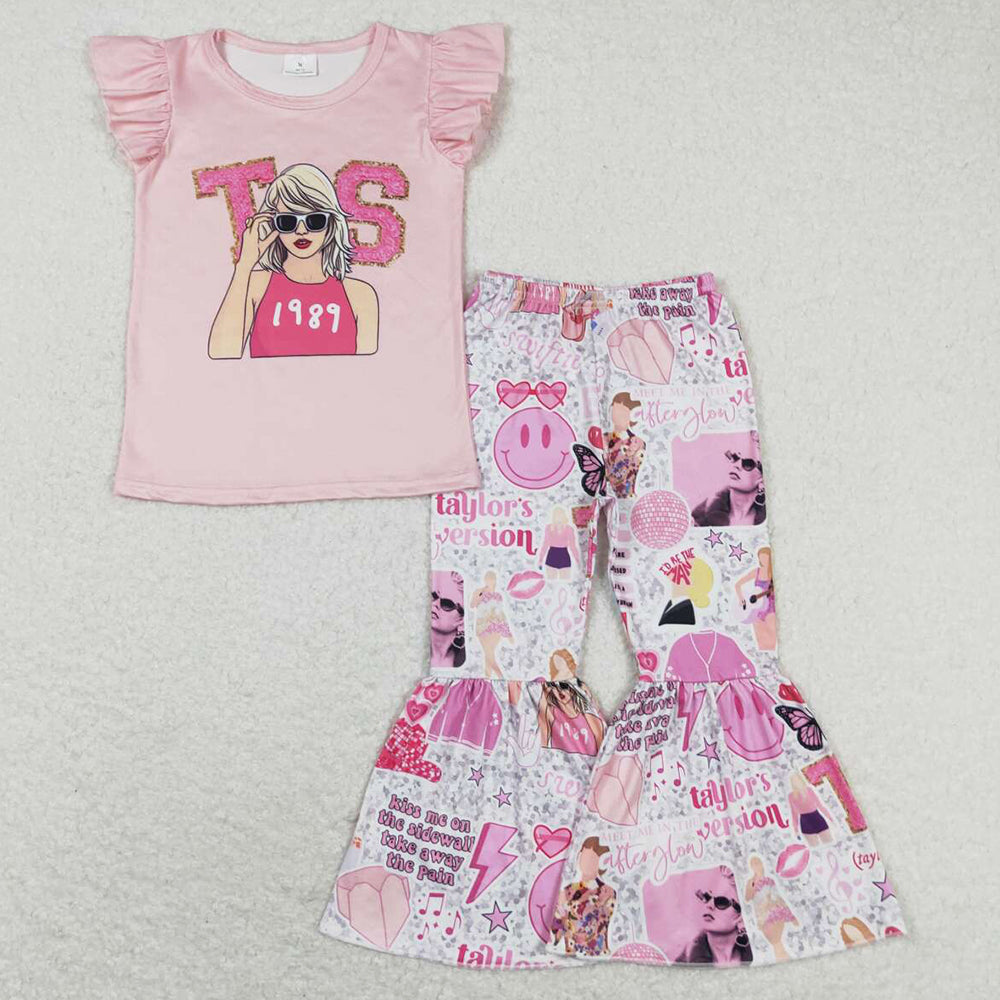 Baby Girls Clothes Short Sleeve Shirt Bell Pants Sets GSPO1507