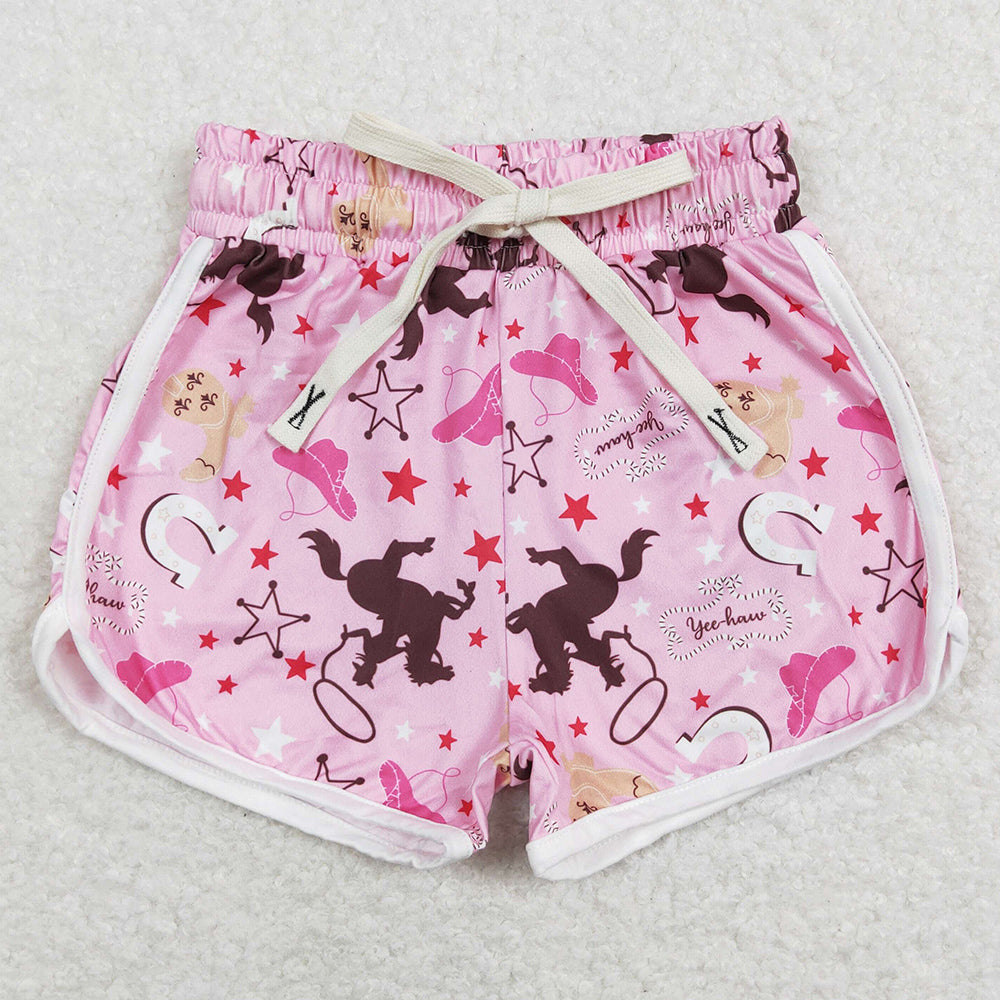 Western Mommy & Me Adult Women Shorts Kids Girls Shorts SS0125