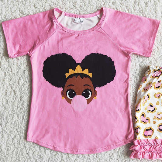 Boutique Baby Girls Clothes Toddler Outfits Short Sleeve Summer Girls Clothing Set D7-12