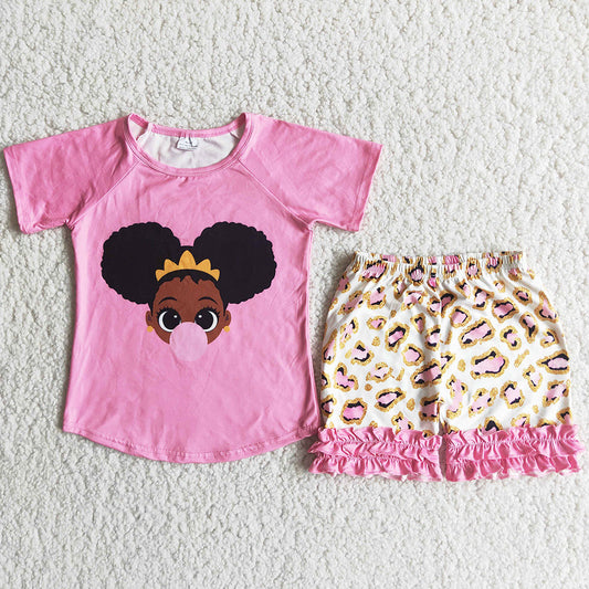 Boutique Baby Girls Clothes Toddler Outfits Short Sleeve Summer Girls Clothing Set D7-12