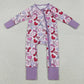 Baby Girls Rompers Long Sleeve Hearts Bows Valentines Two Way Zip Convertible Rompers LR2883 12.3
