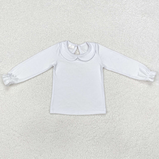 Baby Girls Clothes Tops White Collar Long Sleeve Tee Shirts Tops GT0710