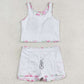 Baby Girls Swimwear Summer Pink Flowers Top Skirts Swimsuits Sets GSD0994